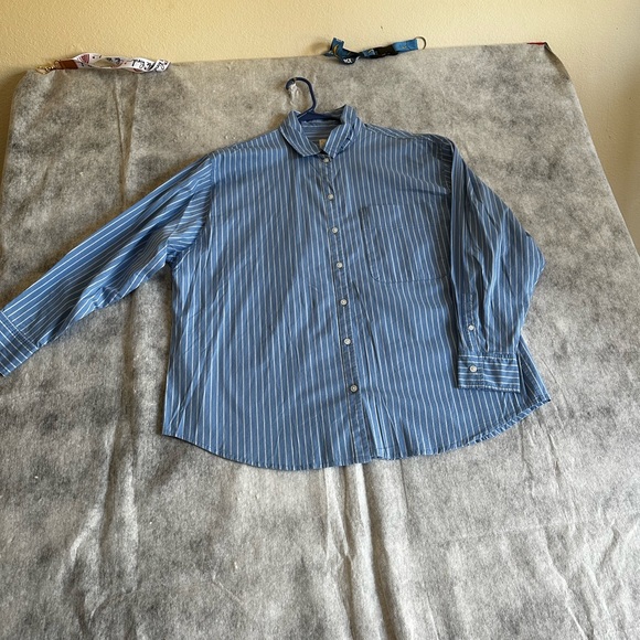 A NEW DAY MEN’S BLUE STRIPE LONG SLEEVE SHIRT SZ LARGE - Picture 8 of 10
